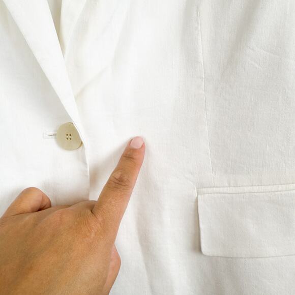 Theory Boxy Blazer in Good Linen White N0303103 $425 - 4 - Picture 3 of 9